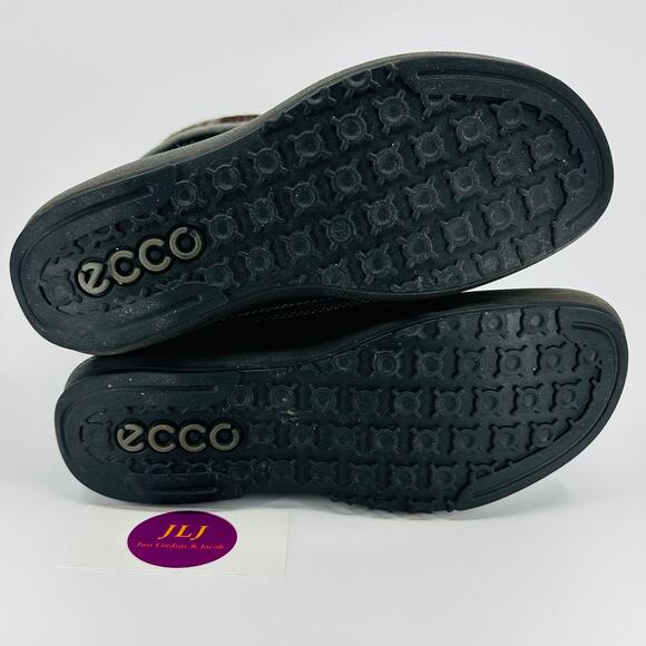 ECCO Women's Black Suede Wool Lined Cuffable Winter Boots Size 37 EU/ 6-6.5 US - Picture 13 of 16